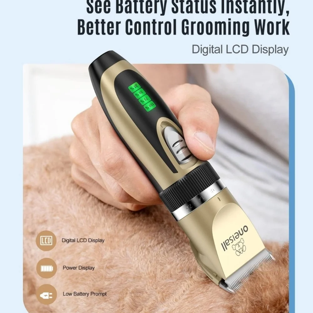 Dog Clippers and Dog Paw Trimmer Kit 2 in 1 Low Noise Cordless